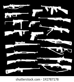 World War II weapons icon set