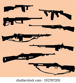 World War II weapons icon set