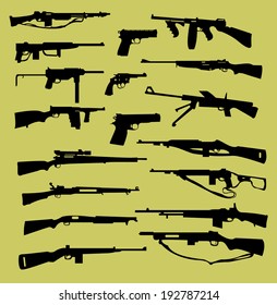 World War II weapons icon set