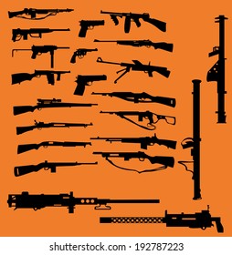 World War II weapons icon set