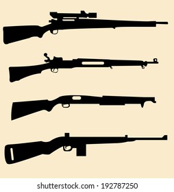 World War II weapons icon set