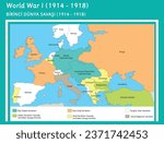 world war I map vector history (1914-1918)