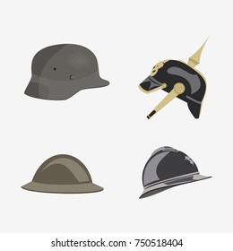 World War Military Helmet Vector Illustration