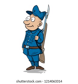 World war one soldier standing with his rifle