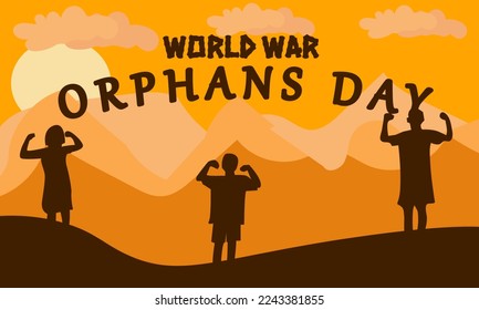 Día de los huérfanos de la guerra mundial. diseño vectorial childs idea creativa, diseño adecuado para banner, afiche, ilustración vectorial.
