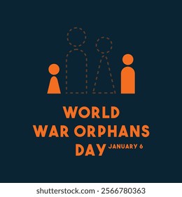 World War Orphans Day. January 6. War orphans icon. Flat design vector. Eps 10