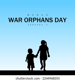 World war orphans day theme. Vector illustration. Suitable for Poster, Banners, campaign and greeting card.