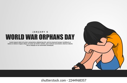 World war orphans day theme. Vector illustration. Suitable for Poster, Banners, campaign and greeting card.