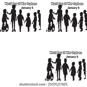 World War orphans day theme template. Vector illustration. Suitable for Poster, Banners, campaign and greeting card.orphan day