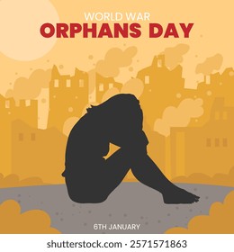 World War orphans day theme template. Vector illustration. Suitable for Poster, Banners, campaign and greeting card.