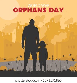 World War orphans day theme template. Vector illustration. Suitable for Poster, Banners, campaign and greeting card.