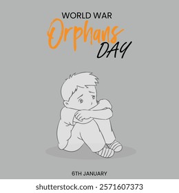 World War orphans day theme template. Vector illustration. Suitable for Poster, Banners, campaign and greeting card.