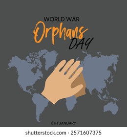 World War orphans day theme template. Vector illustration. Suitable for Poster, Banners, campaign and greeting card.