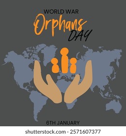 World War orphans day theme template. Vector illustration. Suitable for Poster, Banners, campaign and greeting card.