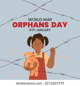 World War orphans day theme template. Vector illustration. Suitable for Poster, Banners, campaign and greeting card.