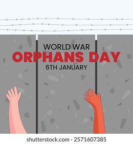 World War orphans day theme template. Vector illustration. Suitable for Poster, Banners, campaign and greeting card.