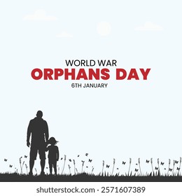 World War orphans day theme template. Vector illustration. Suitable for Poster, Banners, campaign and greeting card.