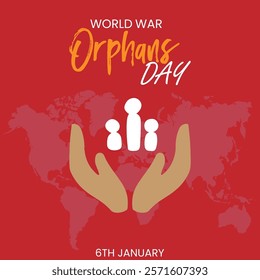 World War orphans day theme template. Vector illustration. Suitable for Poster, Banners, campaign and greeting card.