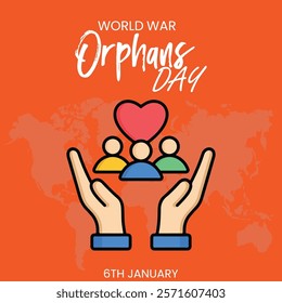 World War orphans day theme template. Vector illustration. Suitable for Poster, Banners, campaign and greeting card.