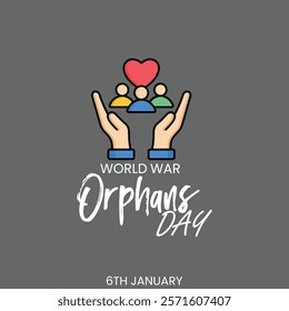 World War orphans day theme template. Vector illustration. Suitable for Poster, Banners, campaign and greeting card.