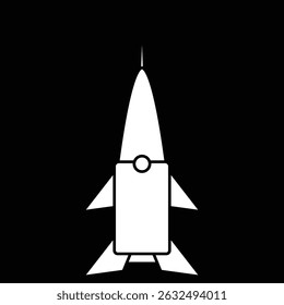 Ilustração do foguete da guerra mundial. Ilustração do vetor do foguete espacial