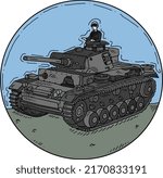 World war two Germany tank vector illustration