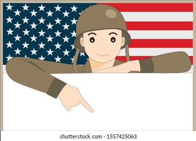 a world war two soldier with helmet showing blank signboard