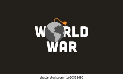 World war typography with Earth Bomb Design