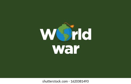 World war typography with Earth Bomb Design