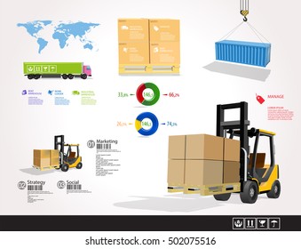 World warehouse info graphics