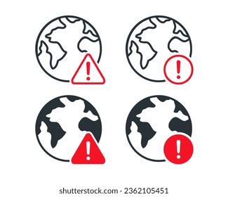 Icono de advertencia mundial. Vector de ilustración