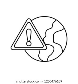world warning sign on white background