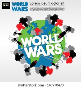 World Wars Conceptual Illustration Vector.EPS10