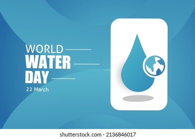 world water day 22 march vector illustration, suitable for web banner or card campaing