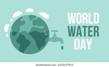 World Water Day at 22 march poster. Vector for banner, poster, greeting card, website, flyer.