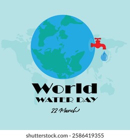 World water day 22 march editable eps file 