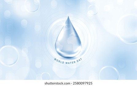 World Water Day. accelerating change and every drop matters. Saving water and world environmental protection concept. save water, clean renewable energy. water for peace. vector design.