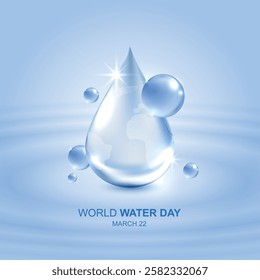 World Water Day. accelerating change and every drop matters. Saving water and world environmental protection concept. save water, clean renewable energy. water for peace. vector design.