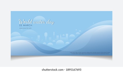 World water day advertising blue card with background Vector design