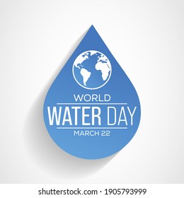 World Water Day is an annual observance day that highlights the importance of freshwater. The day is used to advocate for the sustainable management of freshwater resources. Vector illustration.