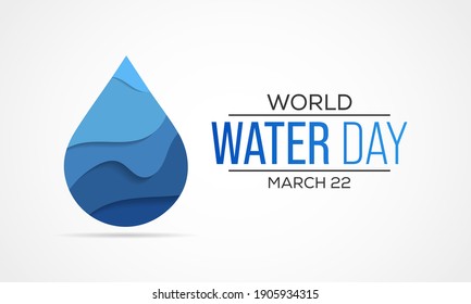 World Water Day is an annual observance day that highlights the importance of freshwater. The day is used to advocate for the sustainable management of freshwater resources. Vector illustration.