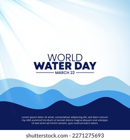 World water day background with cutting paper style and light
