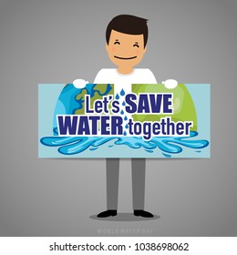 World Water Day Hintergrund Design. Vektorgrafik.