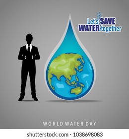 Diseño de fondo del Día Mundial del Agua. Ilustración vectorial.