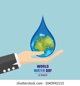 Diseño de fondo del Día Mundial del Agua. Ilustración vectorial.