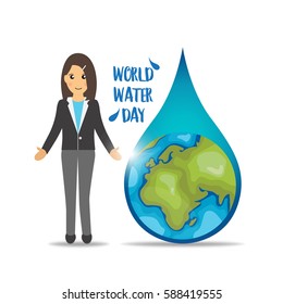 World water day background design. Vector illustration.