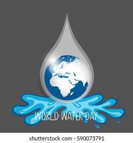 World water day background design. Vector illustration.