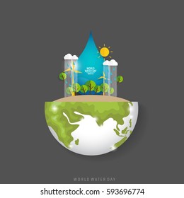 World water day background design. Vector illustration.