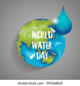 World water day background design. Vector illustration.