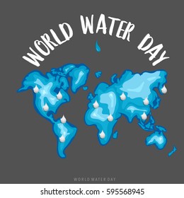 World water day background design. Vector illustration.